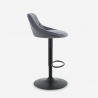 Adjustable swivel kitchen bar stool velvet quilted footstool Nox Sale