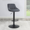 Adjustable swivel kitchen bar stool velvet quilted footstool Nox On Sale
