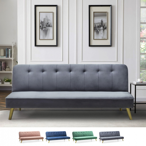 2 seater clic clac sofa bed modern design velvet fabric Pulchra Promotion