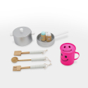 Children's wooden toy kitchen with pots, accessories and sounds Chef Star Milk Choice Of