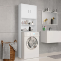Space-saving washing machine cabinet 2 doors 2 shelves laundry cabinet Garda Ivory Discounts