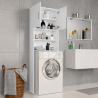Space-saving washing machine cabinet 2 doors 2 shelves laundry cabinet Garda Ivory On Sale