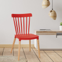 Modern design chair polypropylene wood kitchen restaurant outdoor Lys 