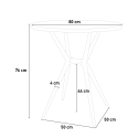 Gang 80 Round Polypropylene Table 80cm for Garden, Kitchen, Bar, Restaurant Model