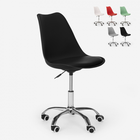 Design chair swivel stool office height adjustable wheels eiffel Octony Promotion