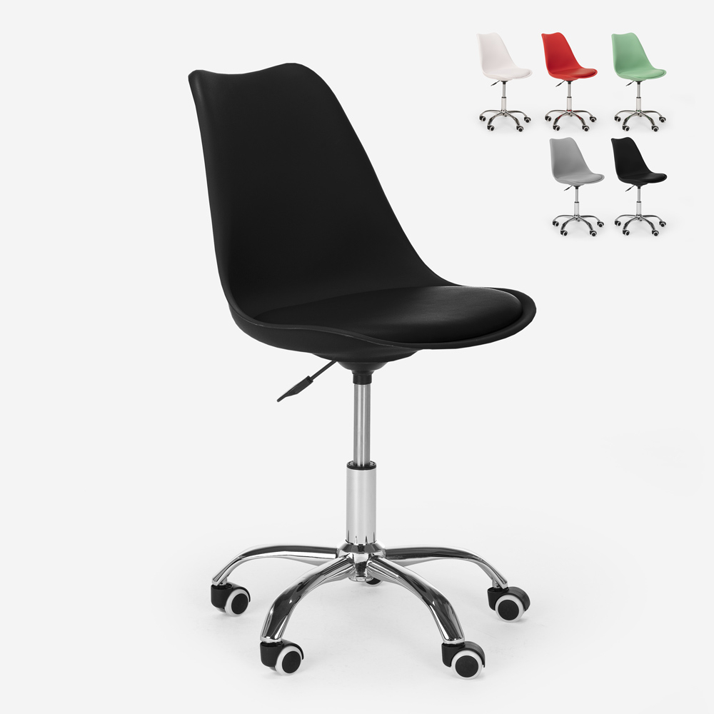 Design chair swivel stool office height adjustable wheels eiffel Octony