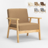 Vintage Scandinavian retro design wooden armchair chair with armrests Uteplass Sale