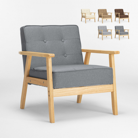 Vintage Scandinavian retro design wooden armchair chair with armrests Hage Promotion
