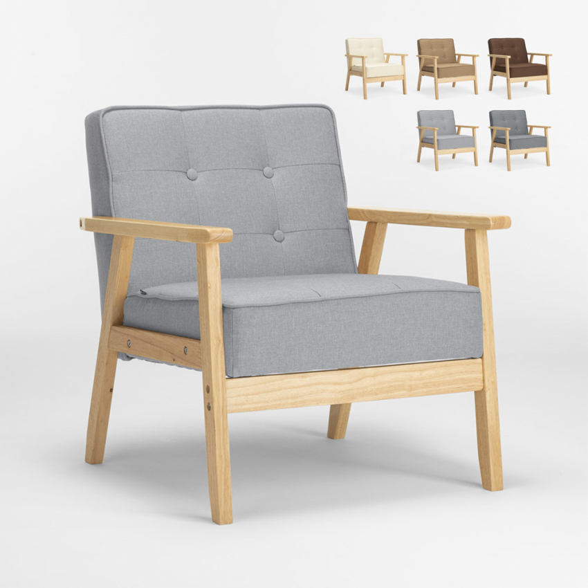 Vintage Scandinavian retro design wooden armchair chair with armrests Hage On Sale