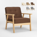 Vintage Scandinavian retro design wooden armchair chair with armrests Hage Discounts