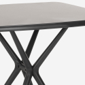Modern black square table set 70x70cm 2 chairs design Wade Black 
