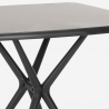 Set 2 chairs design black square table 70x70cm modern Navan Black 