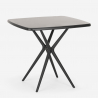 Set 2 chairs modern design square table 70x70cm Roslin Black 