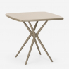 Set of 2 Designer Chairs with Beige Square Table 70x70cm Modern Navan 