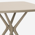 Set of 2 Designer Chairs with Beige Square Table 70x70cm Modern Navan 