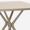 Set 2 chairs design beige square table 70x70cm modern Navan 