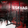 Adjustable barbell squat rack with Stavas cross training pull-up bar On Sale