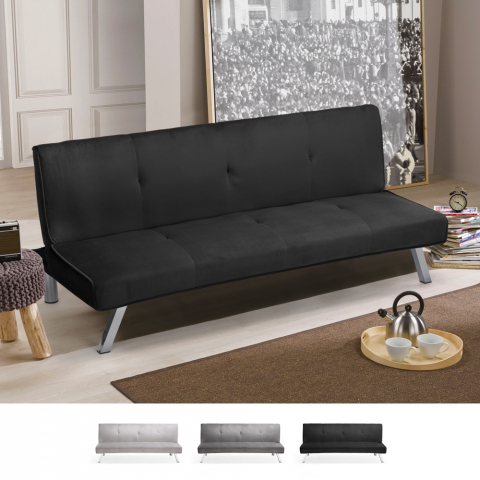 3-seater sofa bed design clic clac reclining velvet fabric Explicitus Promotion