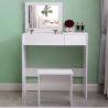 Space-saving make-up station make-up container mirror stool Nicole Sale