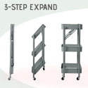 Folding kitchen trolley 3 shelves with wheels Pikas Buy