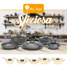 Cookware set non-stick 12-piece non-stick pans lids ladles Sfiziosa Stone Discounts
