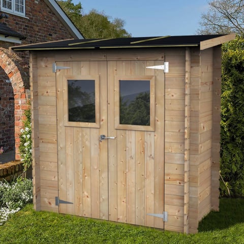 Box for tools and wooden garden shed with windowed door Hobby 198x98