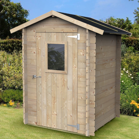 Garden shed in wood tool box house with patio door Hobby 146x146