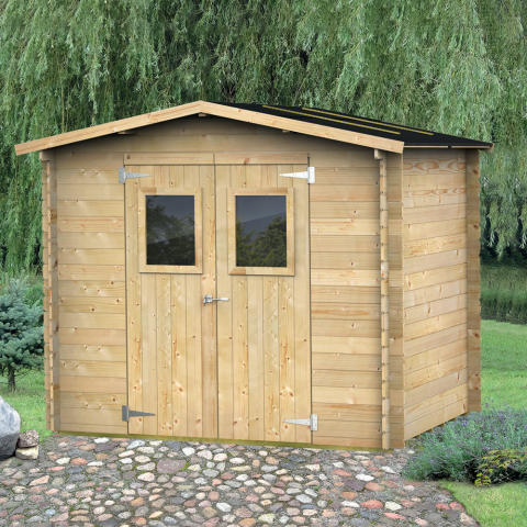 Wooden garden tool shed double door Hobby 248x198 Promotion