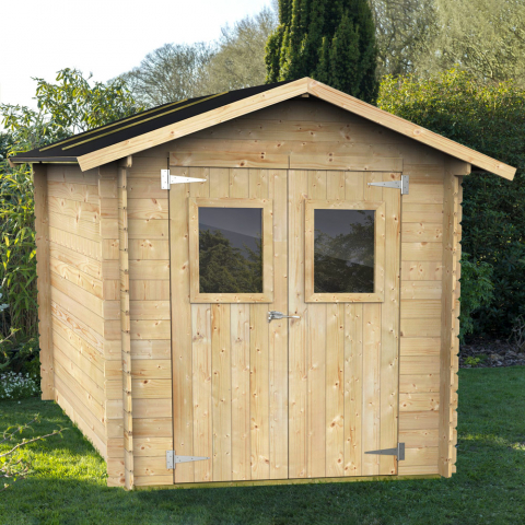 Garden shed with double door in wood for tools box Roby 198x198