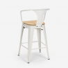 Lix style high stool industrial design bar kitchen steel wood back light Buy