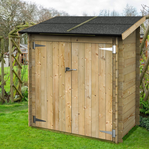 Wooden box shed for garden tools Ambrogio 155x85 Nature