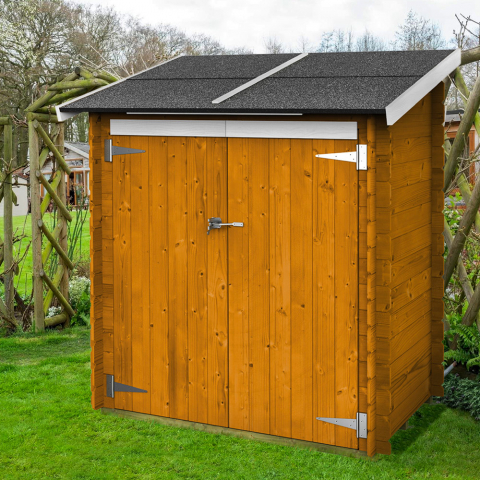 Wooden box shed for garden tools Ambrogio 155x85 Sunset