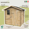 Wooden garden shed with window Livia 198x130 Nature On Sale