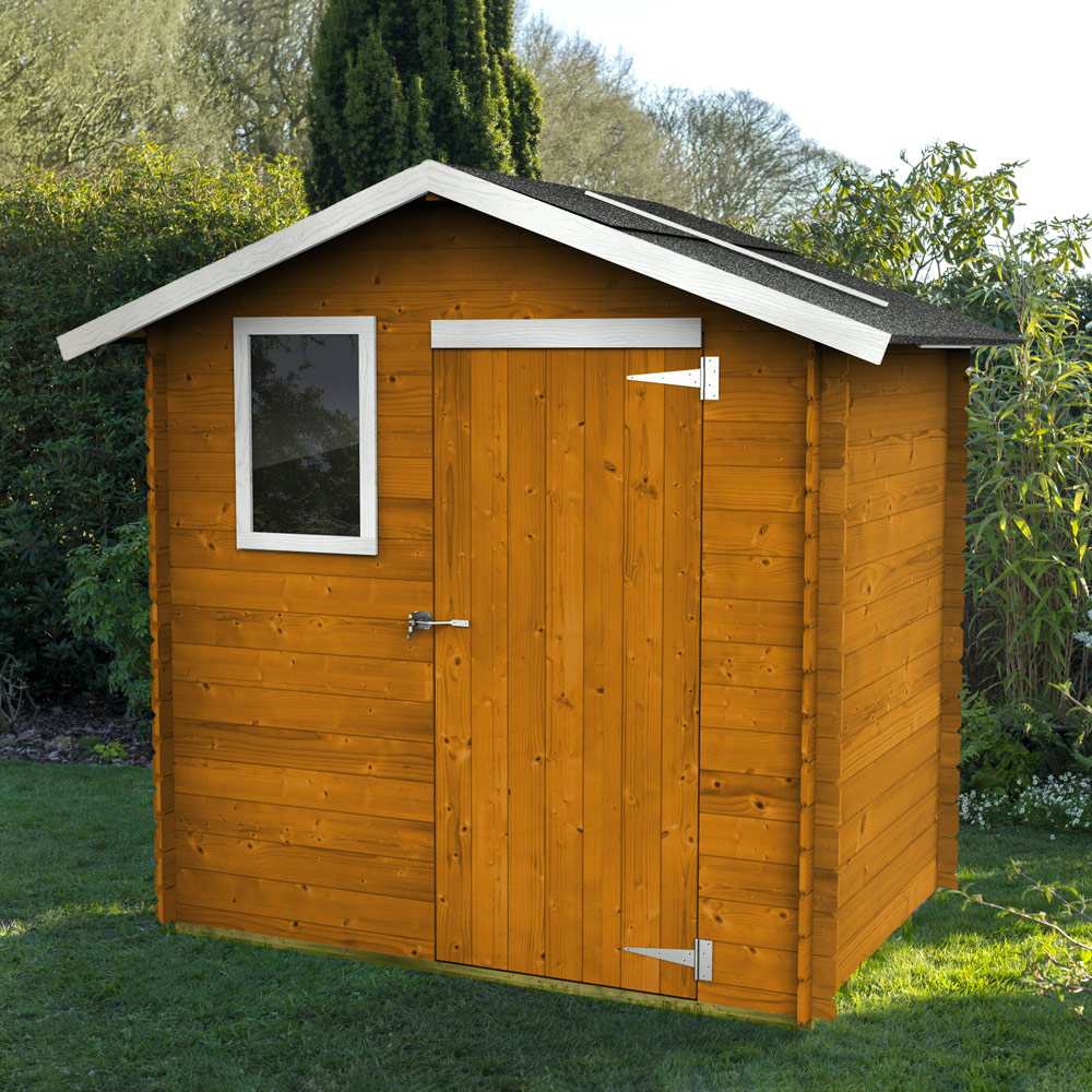 Livia Wooden Garden Shed with Window for Tools Storage 198x130 Sunset