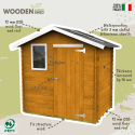 Wooden garden shed with window Livia 198x130 Sunset On Sale
