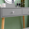 Scandinavian grey make-up station LED mirror drawers Serena Grey Catalog