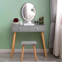 Scandinavian grey make-up station LED mirror drawers Serena Grey Offers