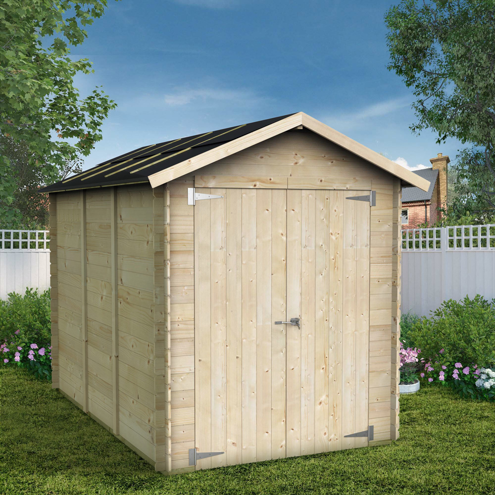 Natural Wood Garden Shed and Tool Box Fiamma 178x273