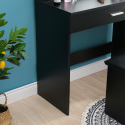 Gaia Black Makeup Vanity with LED Bulbs, Mirror, and Stool Bulk Discounts