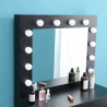 Gaia Black Makeup Vanity with LED Bulbs, Mirror, and Stool Discounts