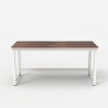Rectangular office desk 120x60cm wood metal modern white Bridgewhite 120 Discounts
