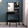 Black make-up station with drawer mirror and Mayca Black stool Offers