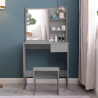 Grey make-up station with mirror drawer and Mayca Grey stool Offers