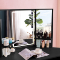 Elettra Black corner make-up station 3 LED drawer mirrors Sale