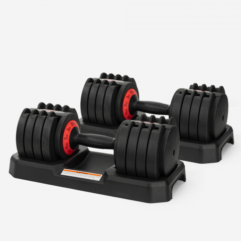 Pair of dumbbells 2 x 20 kg gym variable load adjustable weight fitness Oonda Promotion