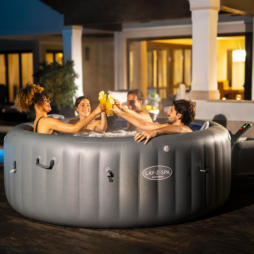 Bestway Lay-Z SPA Santorini Hydrojet Pro Inflatable Round Hot Tub 216x80cm 7-Person 60075