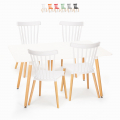 White dining table set 120x80cm 4 chairs design kitchen restaurant Bounty Promotion