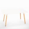White dining table set 120x80cm 4 chairs design kitchen restaurant Bounty 