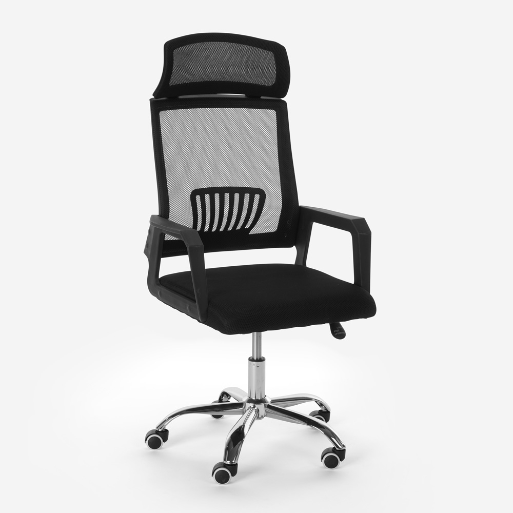 Ergonomic Swivel Office Chair with Headrest Fabric Baku