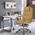 Ergonomic upholstered leatherette office chair Commodus Coffee On Sale